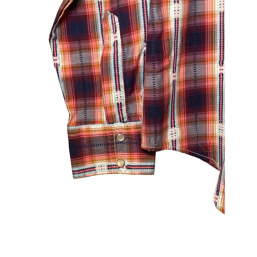 Cowgirl Legend Rodeo Western Snap Shirt L Multicolor Plaid Embroidered Cowgirl - Picture 4 of 10